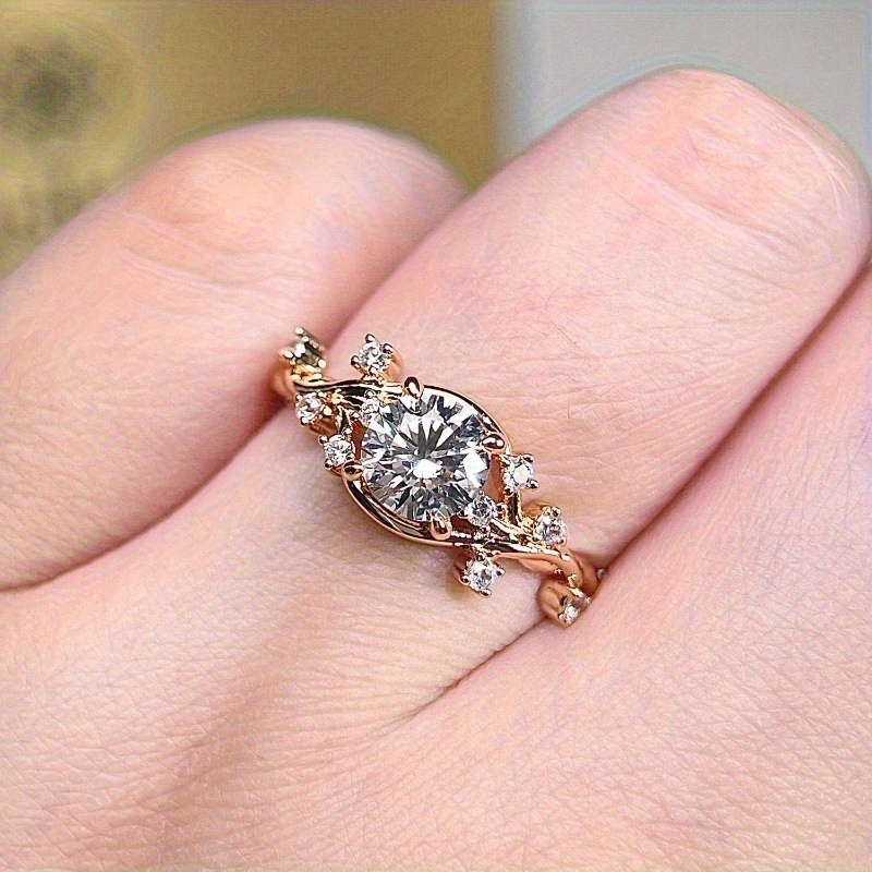 Women's 925 Silver Minimalist Round Cut Zirconia Ring